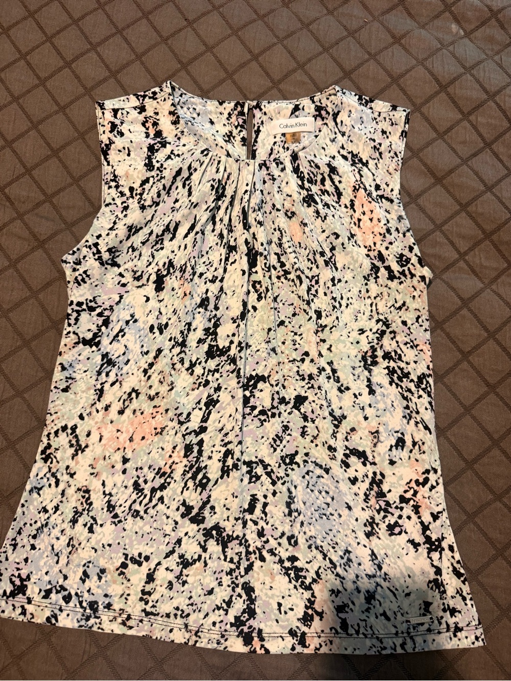 Calvin Klein Sleeveless Abstract Print Top in Multi-Color and Nine West Shirt
